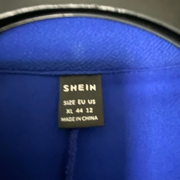 SHEIN Royal Blue Blazer with Striped Cuffs - Picture 7 of 8